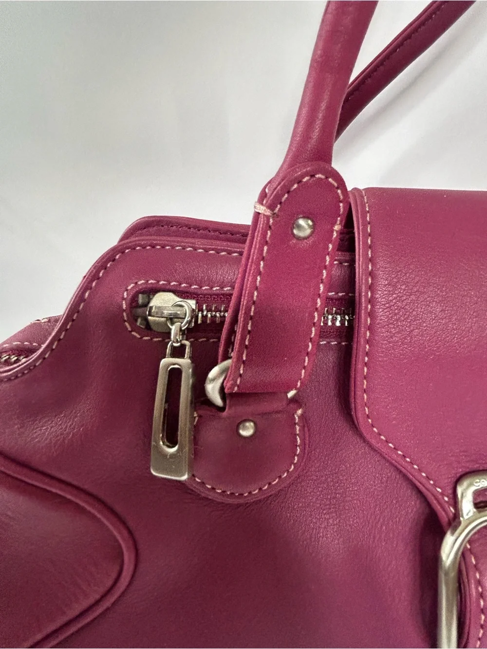 Cole Haan Plum Shoulder Bag with Silver Hardware